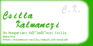 csilla kalmanczi business card